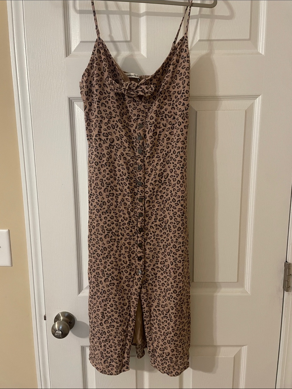 Abercrombie & Fitch Leopard-Print Slip Jumpsuit in Brown and Black